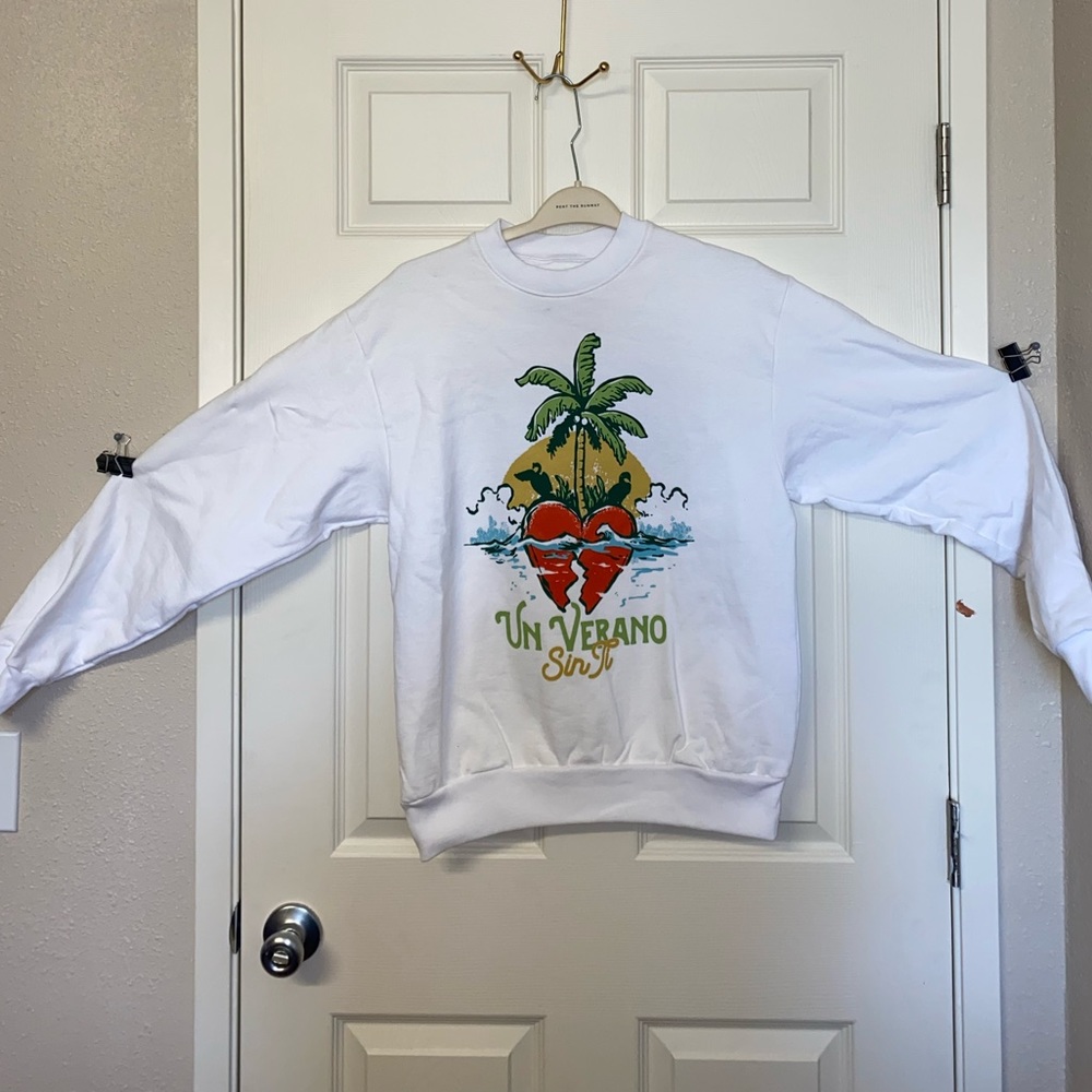 Bad Bunny Un Verano Sin Ti Concert White Unisex Sweater Size: S